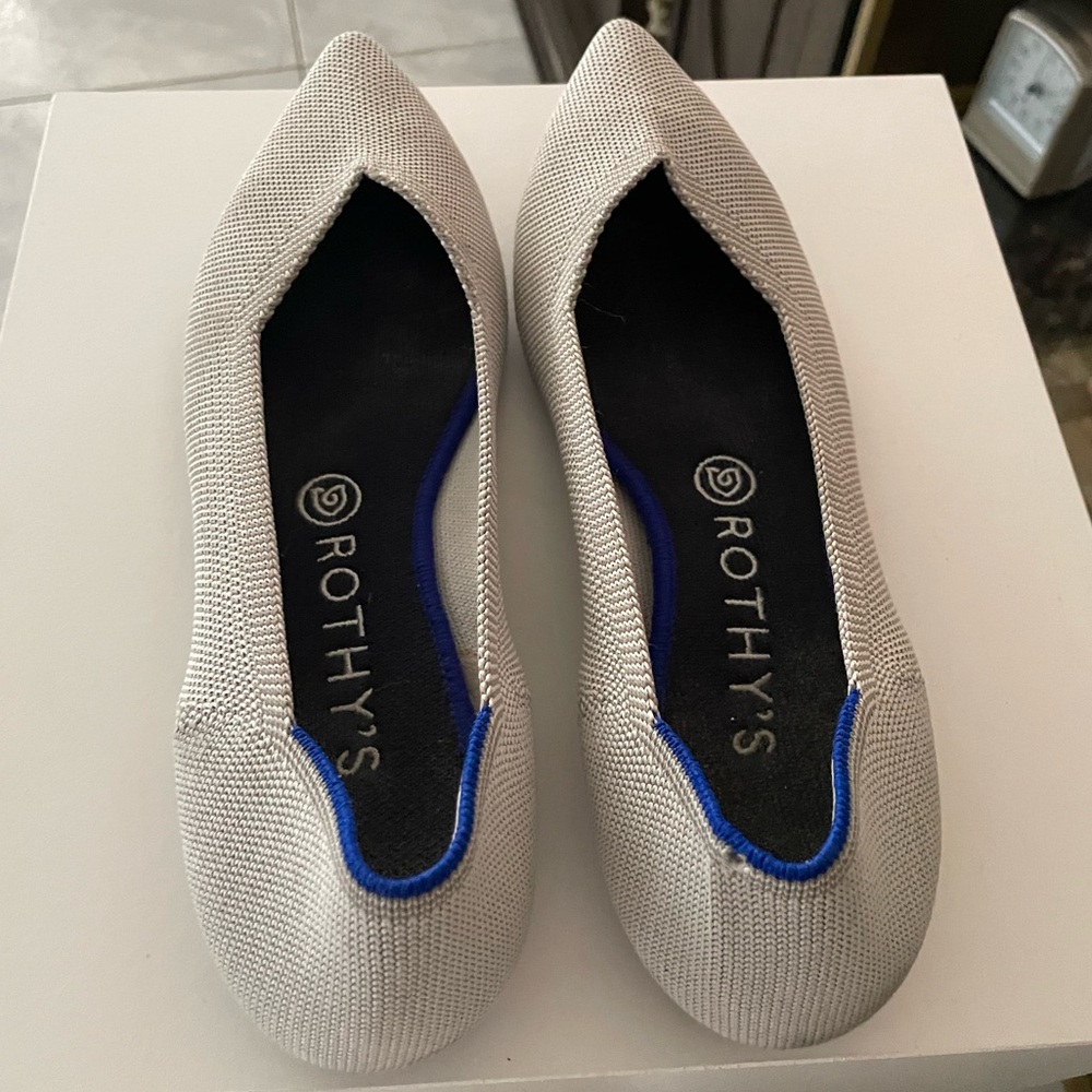 ROTHY’S- The Point II White Flat Shoe